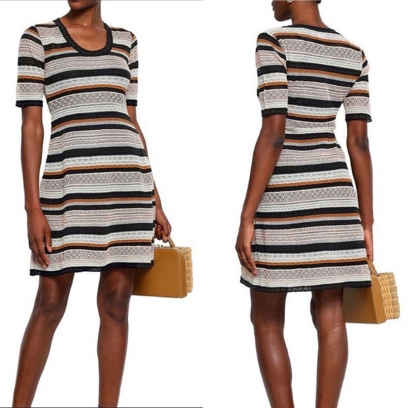 M Missoni Striped Crochet Fit And Flare Dress Size 6 - Picture 1 of 13